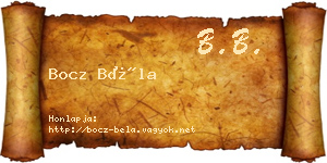 Bocz Béla névjegykártya