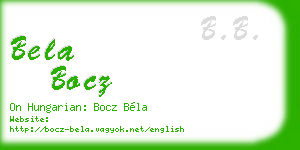 bela bocz business card